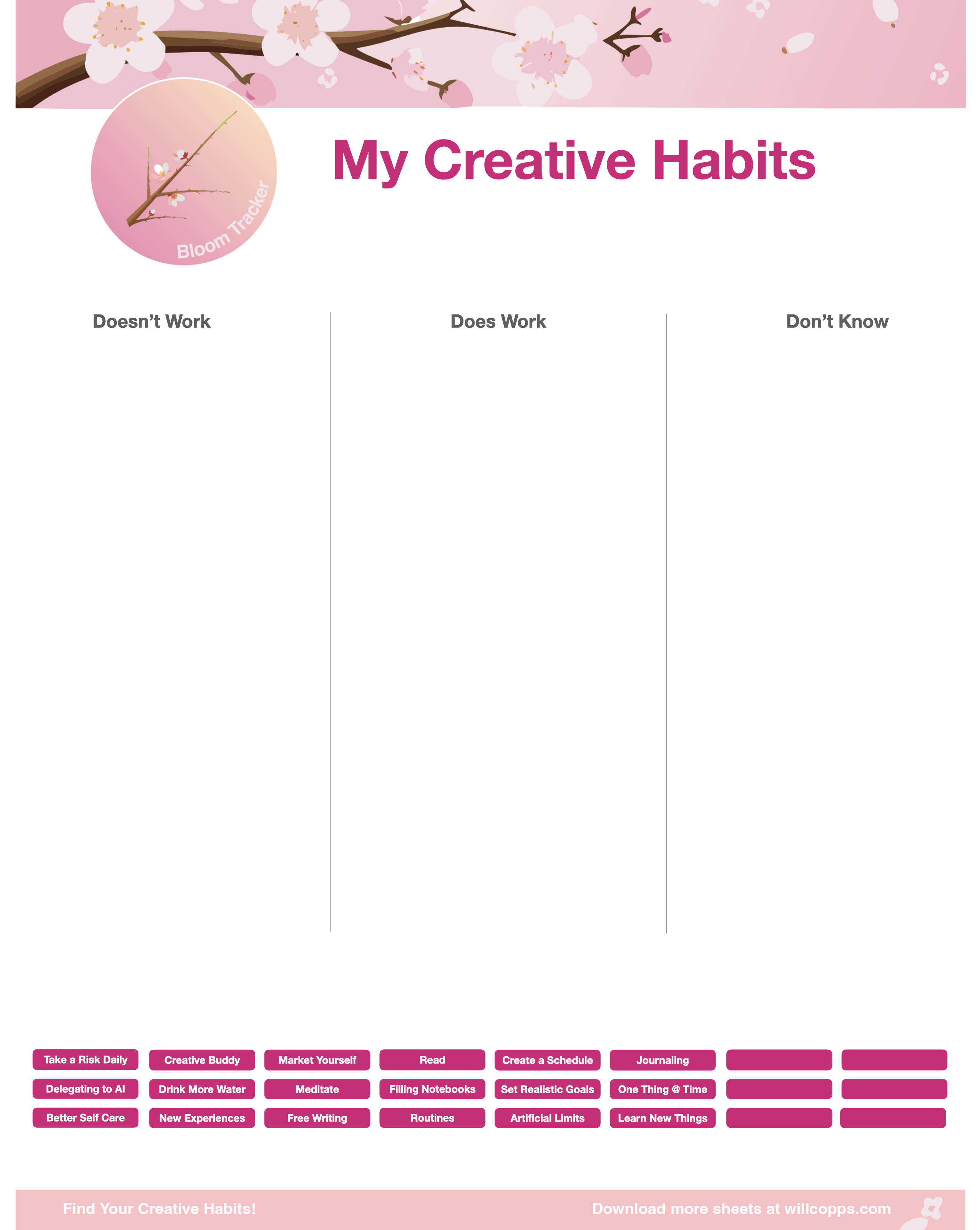 Download the Creative Habit Tracker